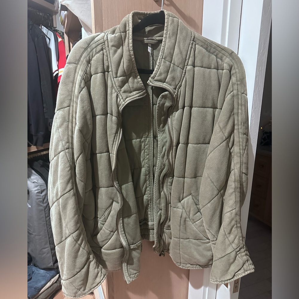 Free People Dolman Quilted Jacket in Green